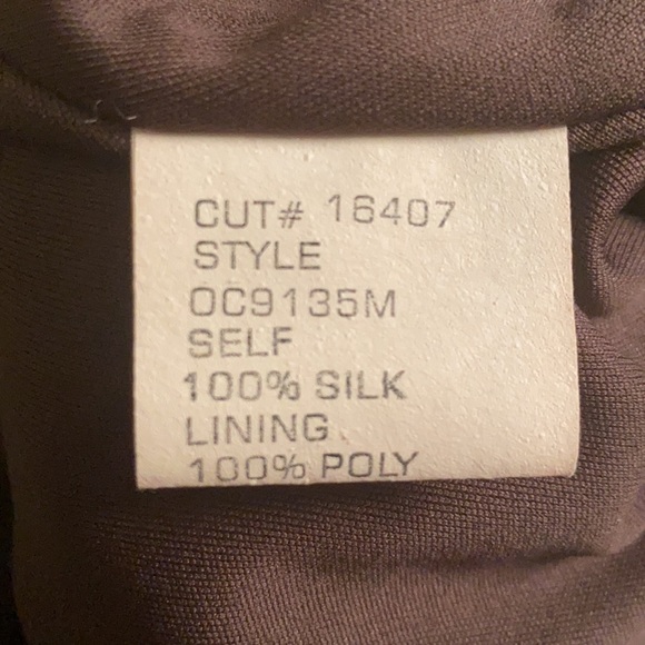 Tadashi Shoji Silk Chiffon Brown Ruched Vintage Sheath Slip Column Dress - 8 - Picture 13 of 15